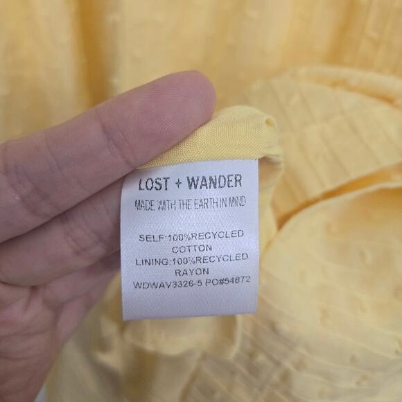 Lost + Wander Picking Daisies Maxi Dress Size M Butter Yellow Cottage Sundress - Picture 9 of 10